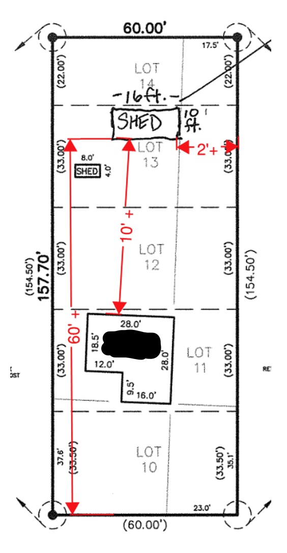 Sample shed site plan