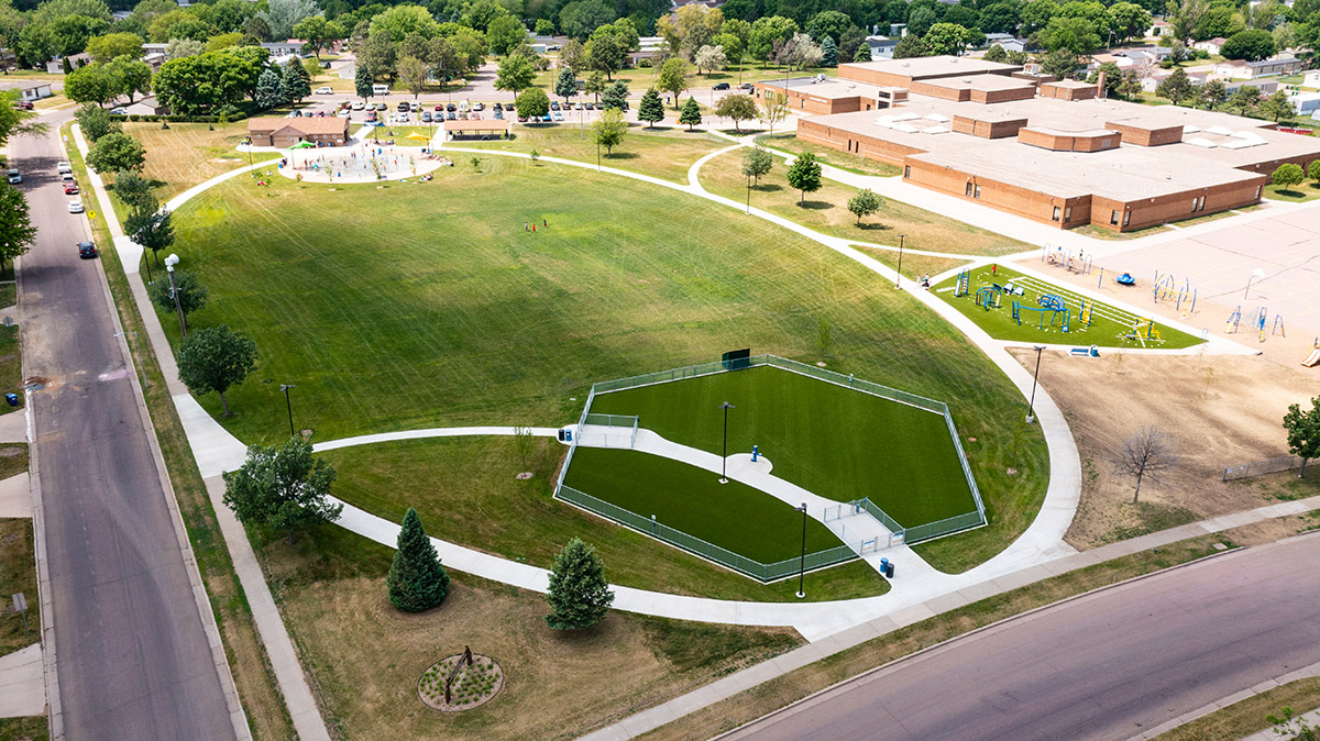 Aerial view of Hayward Park