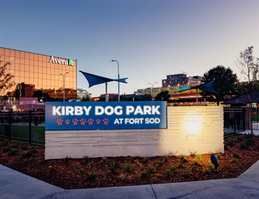 Sign of Kirby Dog Park